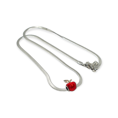 necklace snake steel and apple